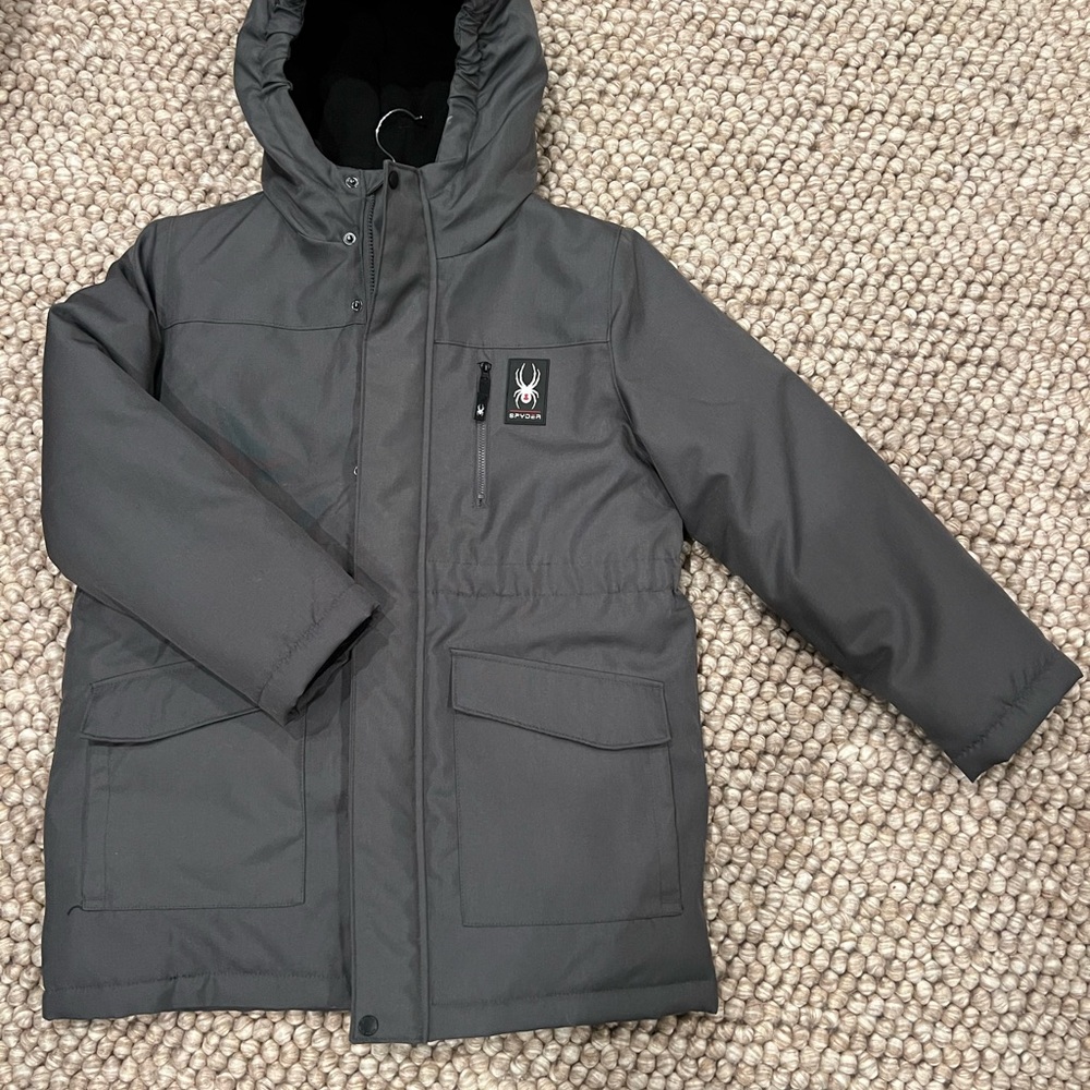 Spyder Kids Charcoal Puffer Jacket